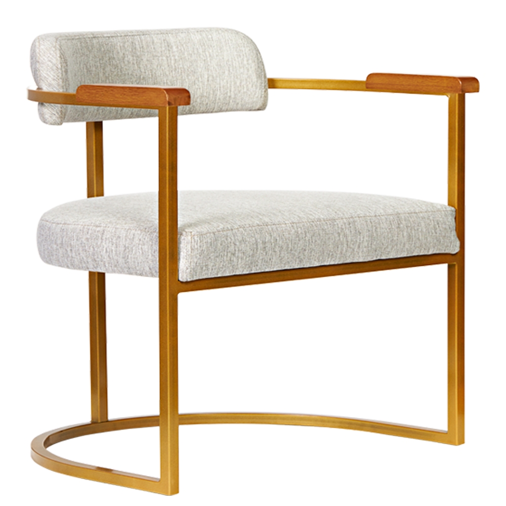 Poltronas Ohio Linho Marfim Estrutura Dourado