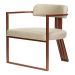 Poltronas Oregon Linho Bege Estrutura Bronze