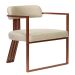 Poltronas Oregon Linho Bege Estrutura Bronze