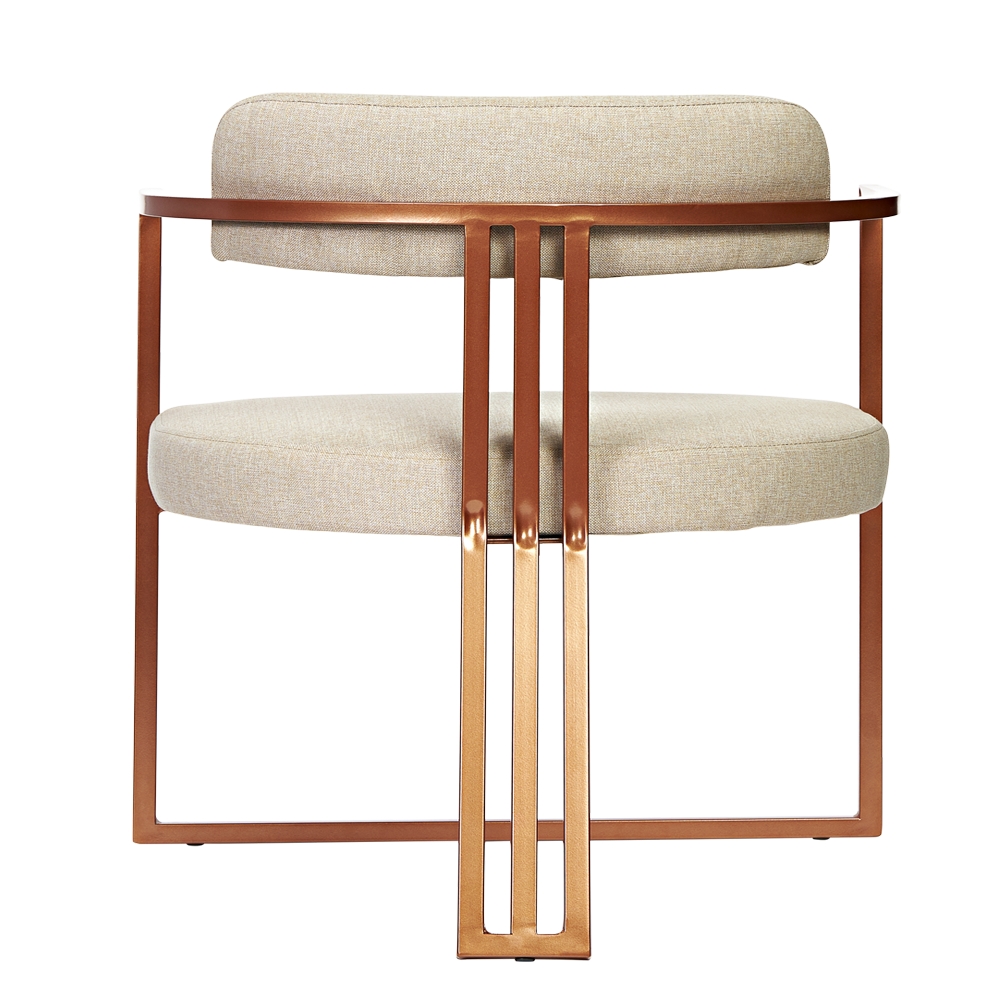Poltronas Oregon Linho Bege Estrutura Bronze