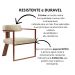 Poltronas Oregon Linho Bege Estrutura Bronze
