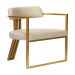 Poltronas Oregon Linho Bege Estrutura Dourado