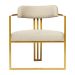 Poltronas Oregon Linho Bege Estrutura Dourado