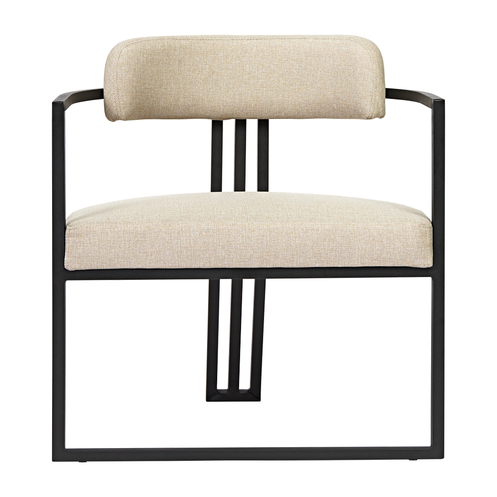 Poltronas Oregon Linho Bege Estrutura Preto Fosco