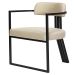 Poltronas Oregon Linho Bege Estrutura Preto Fosco