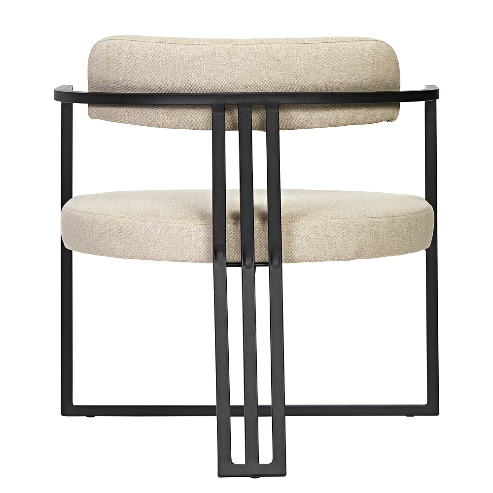 Poltronas Oregon Linho Bege Estrutura Preto Fosco