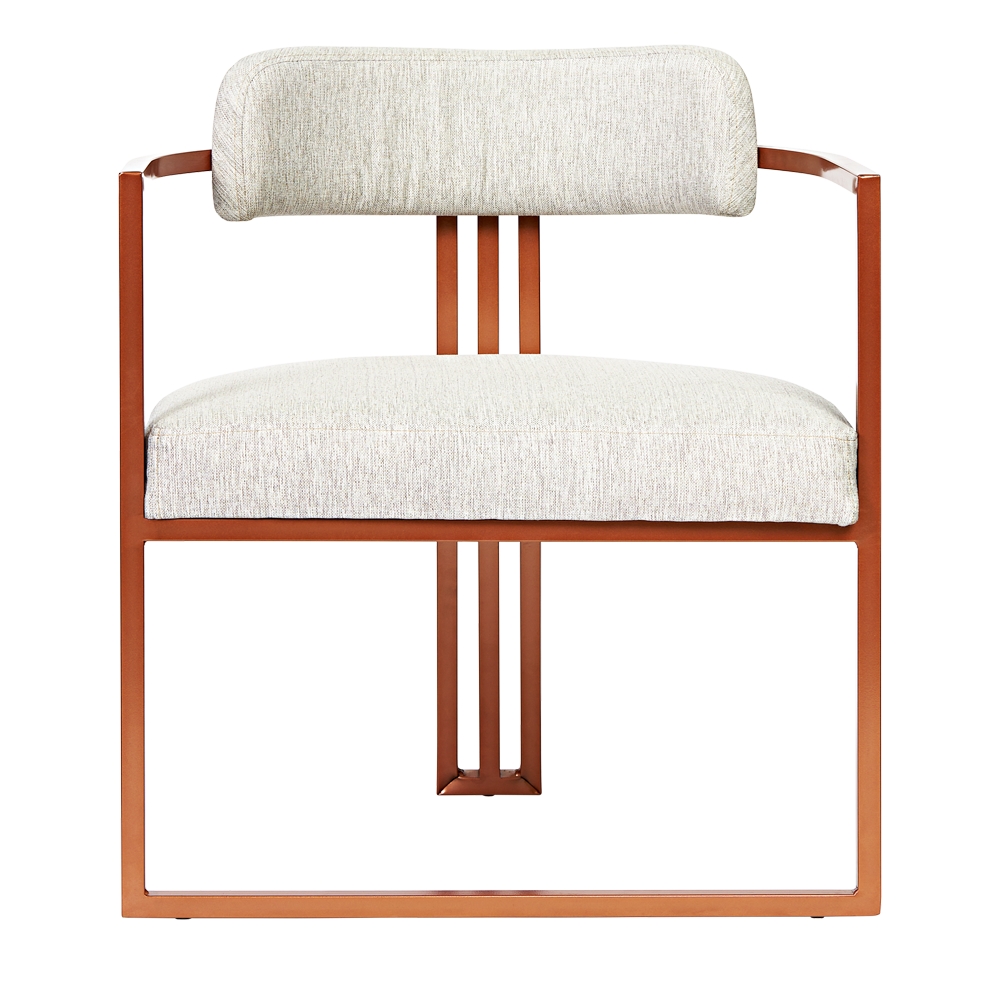 Poltronas Oregon Linho Marfim Estrutura Bronze
