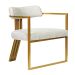 Poltronas Oregon Linho Marfim Estrutura Dourado