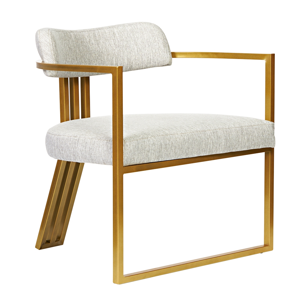 Poltronas Oregon Linho Marfim Estrutura Dourado