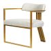 Poltronas Oregon Linho Marfim Estrutura Dourado