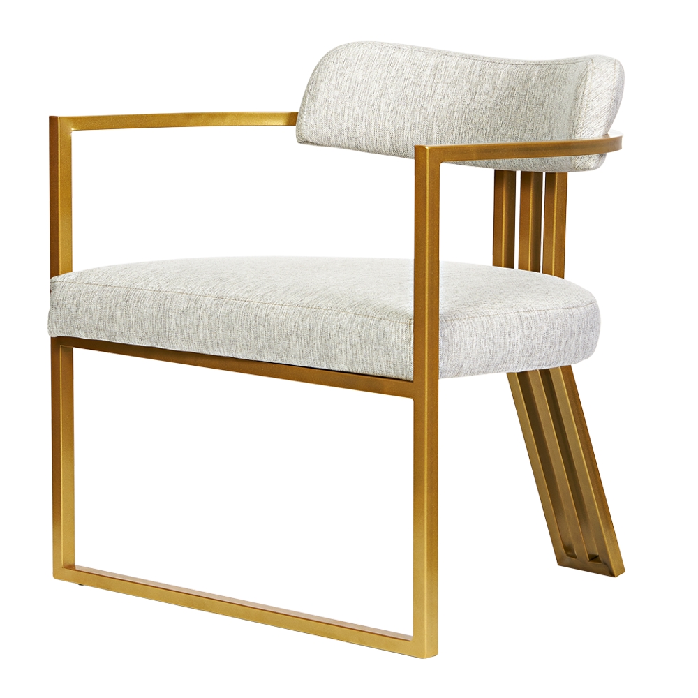 Poltronas Oregon Linho Marfim Estrutura Dourado