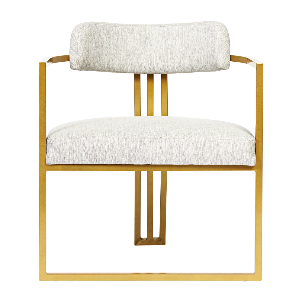 Poltronas Oregon Linho Marfim Estrutura Dourado