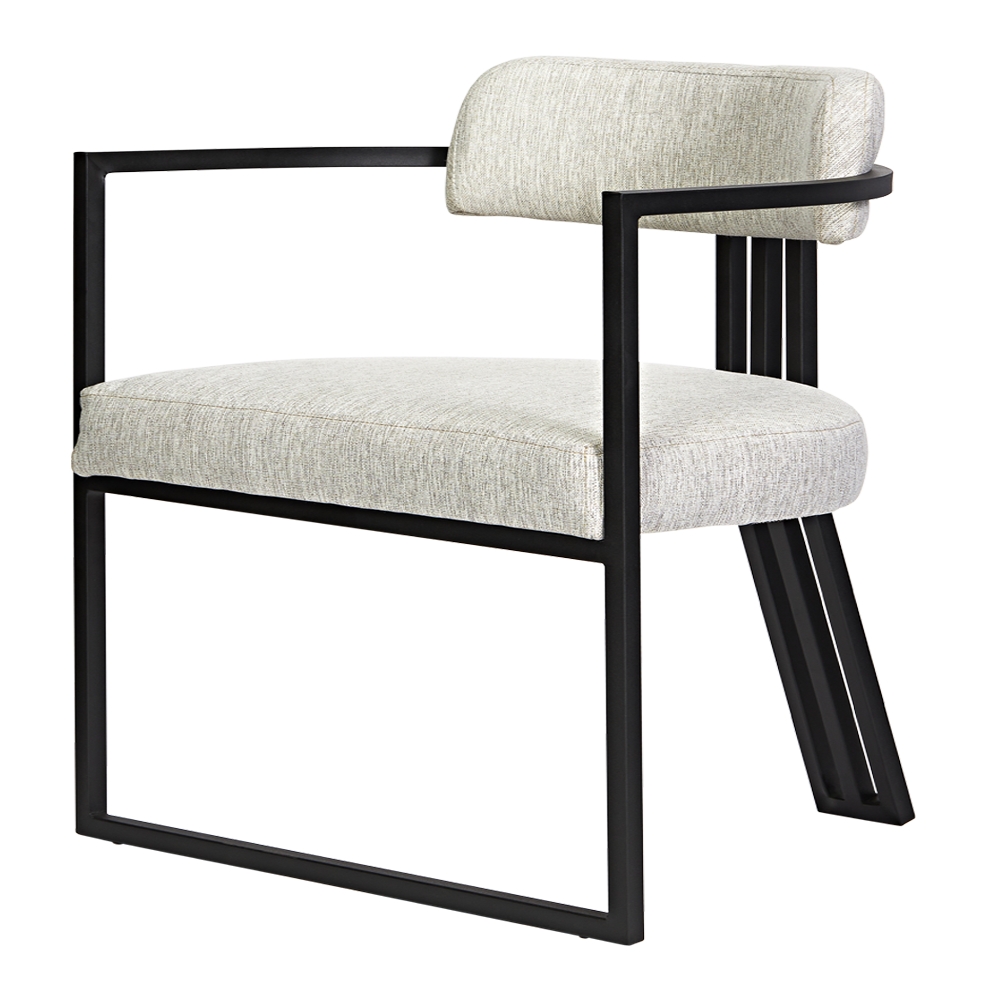 Poltronas Oregon Linho Marfim Estrutura Preto Fosco