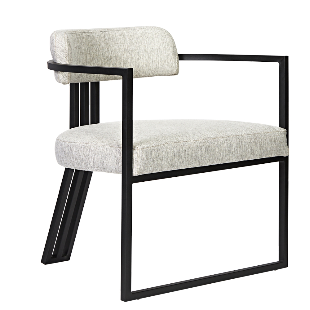 Poltronas Oregon Linho Marfim Estrutura Preto Fosco