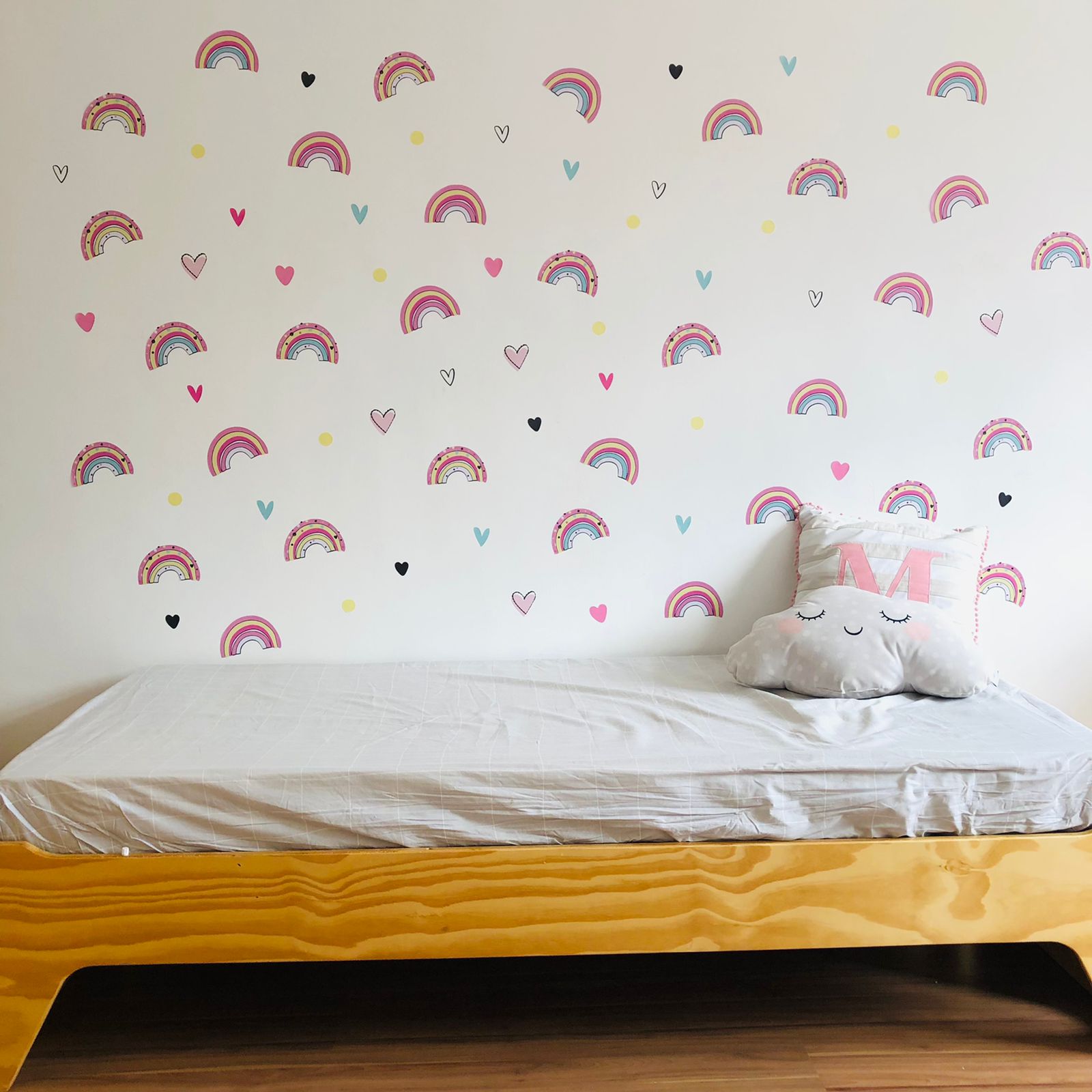 Adesivo de Parede Infantil Arco Íris Candy Color - recortados e autocolante