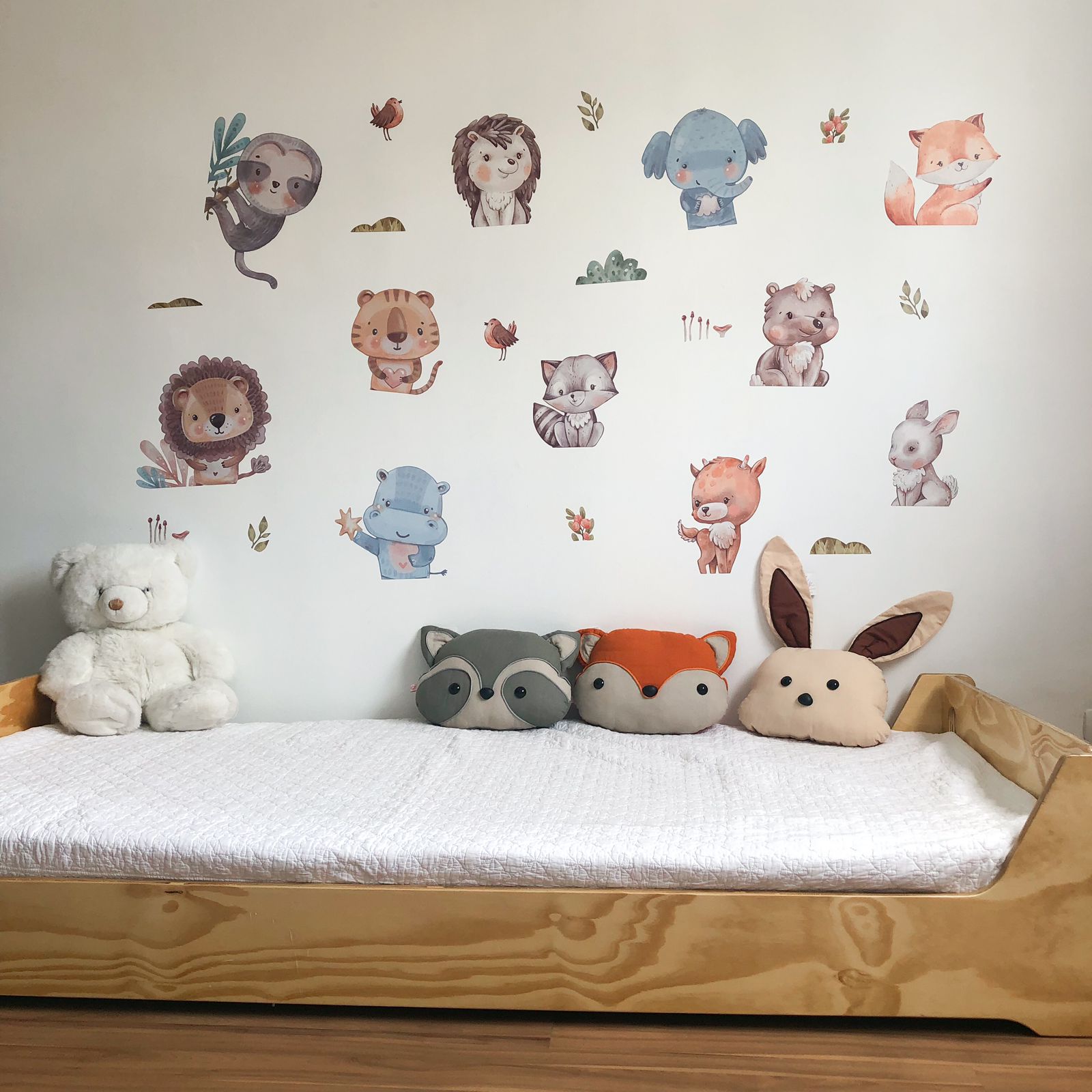 Adesivo de Parede Safari Delicado - Safari Aquarelado - adesivos vinílicos autocolantes para quartos de bebês e crianças