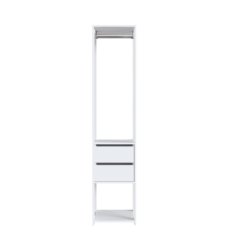 Estante Belga 2 GV com Cabideiro Branca 40 cm