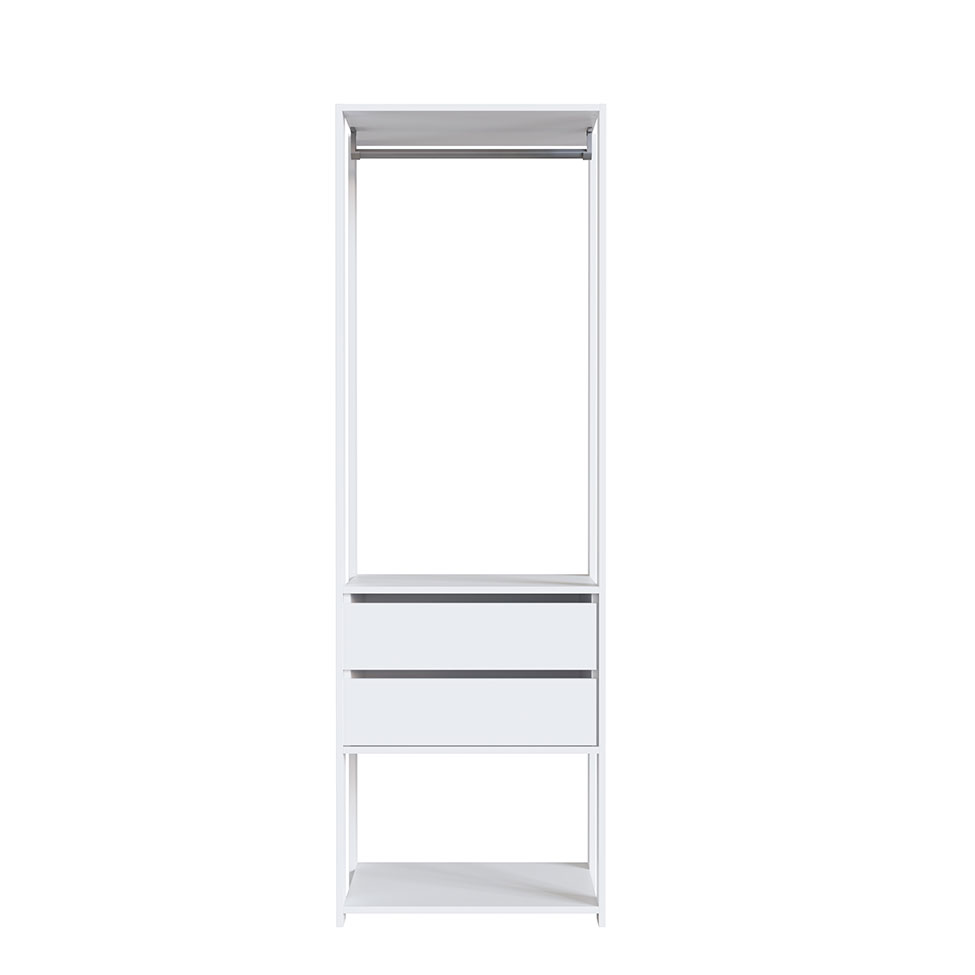 Estante Belga 2 GV com Cabideiro Branca 60 cm