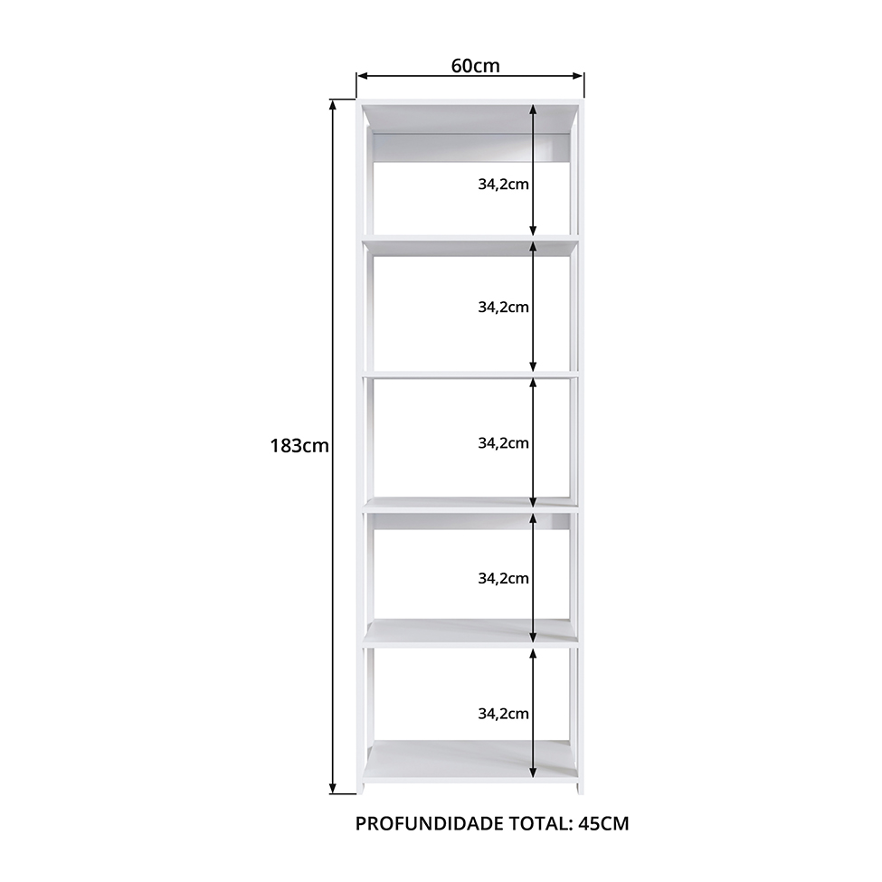 Estante Belga Branca 60 cm