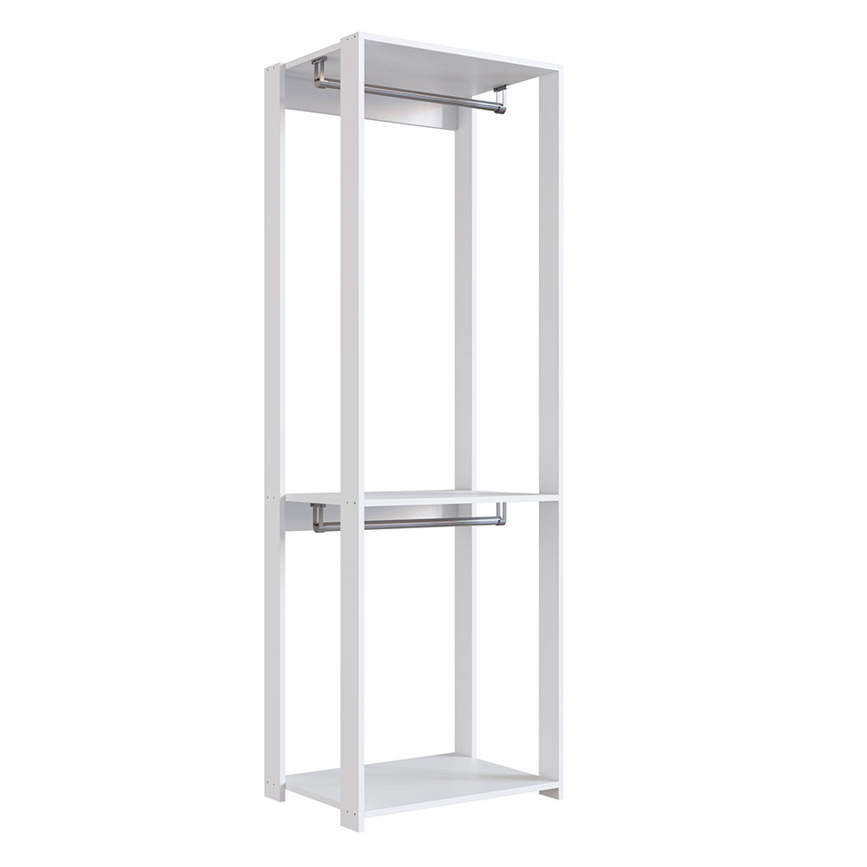 Estante Belga com Cabideiro Branca 60 cm