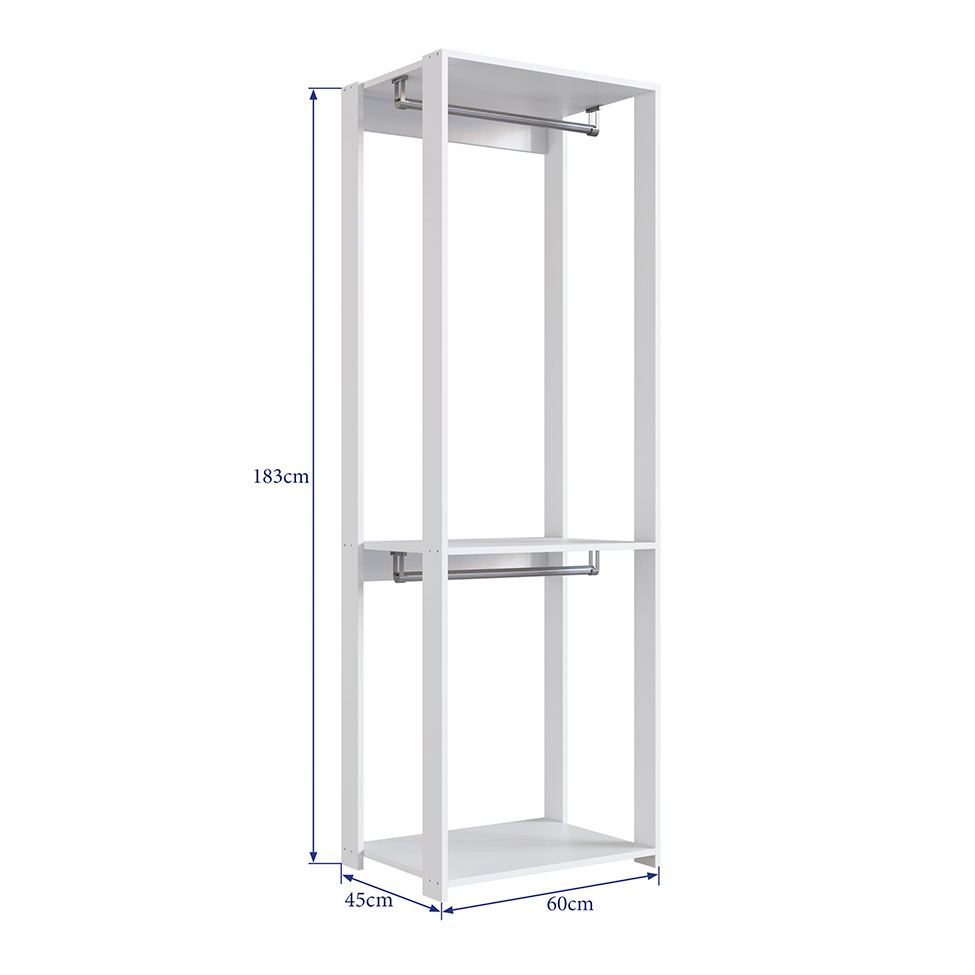 Estante Belga com Cabideiro Branca 60 cm