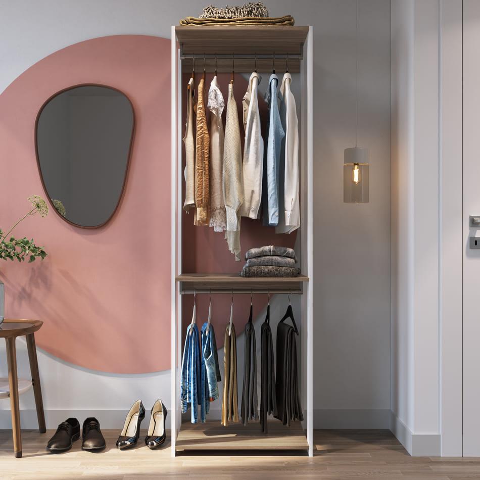 Estante Com Cabideiro Linha Closet