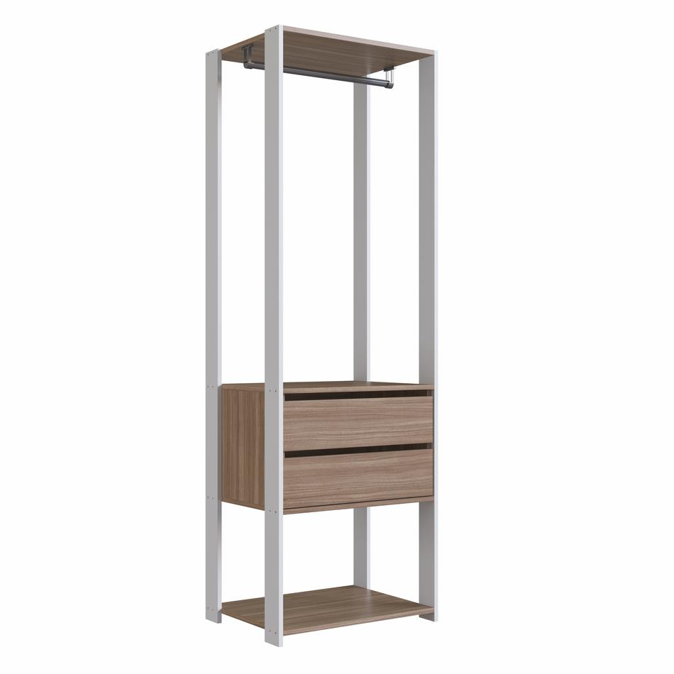 Estante Com Gavetas E Cabideiro Linha Closet