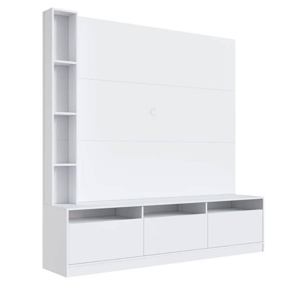 Estante Home e Painel para TV 146cm com 7 nichos e 3 Portas Basculantes ProDecor Branco