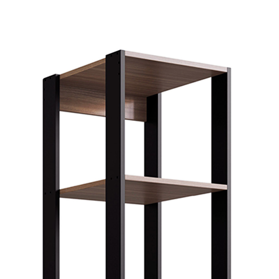 Estante Merlin Preta e Montana 183x40 cm