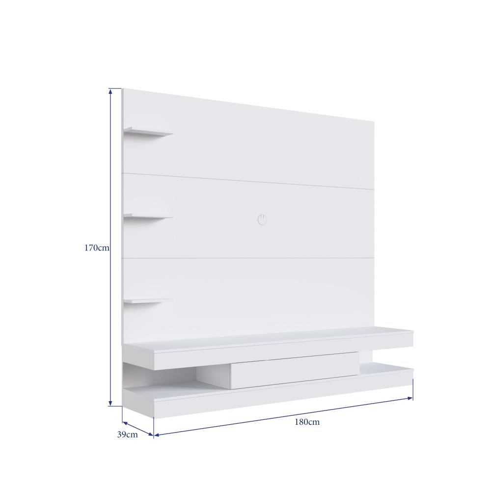 Estante Painel Home 1 Gaveta e 3 Prateleiras para Sala ou Quarto Prodecor PL170 Branca