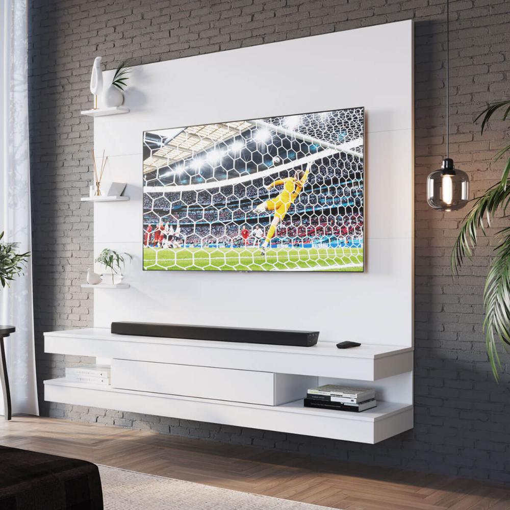 Estante Painel Home 1 Gaveta e 3 Prateleiras para Sala ou Quarto Prodecor PL170 Branca