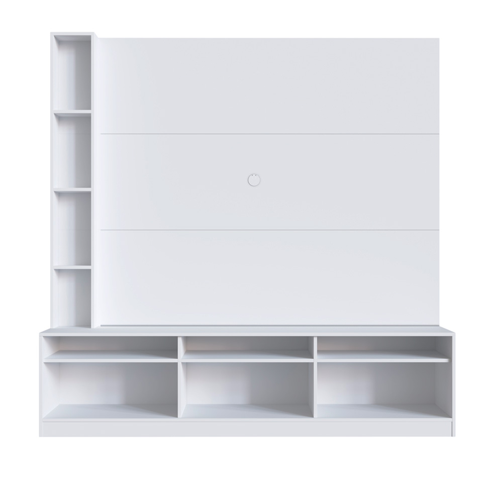 Estante para Home Theater e TV até 65 Polegadas Merlin com Nichos 3 PT Branca