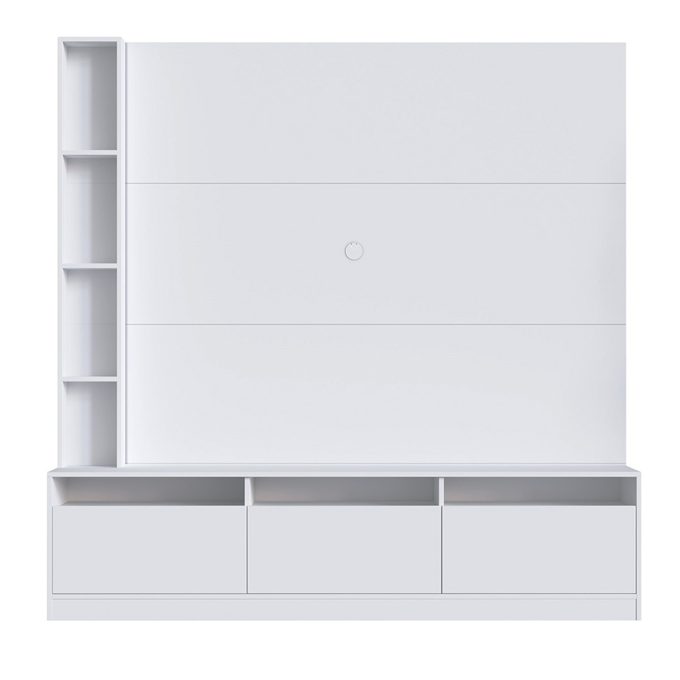 Estante para Home Theater e TV até 65 Polegadas Merlin com Nichos 3 PT Branca