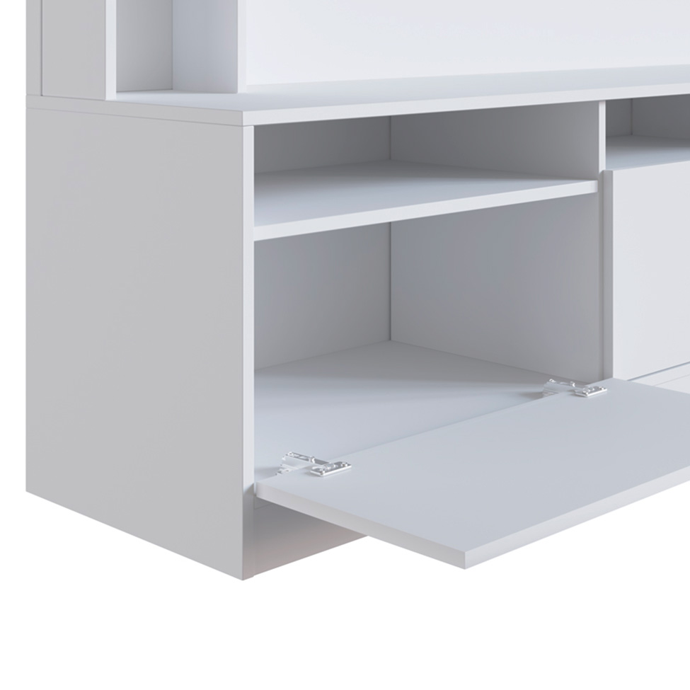 Estante para Home Theater e TV até 65 Polegadas Merlin com Nichos 3 PT Branca