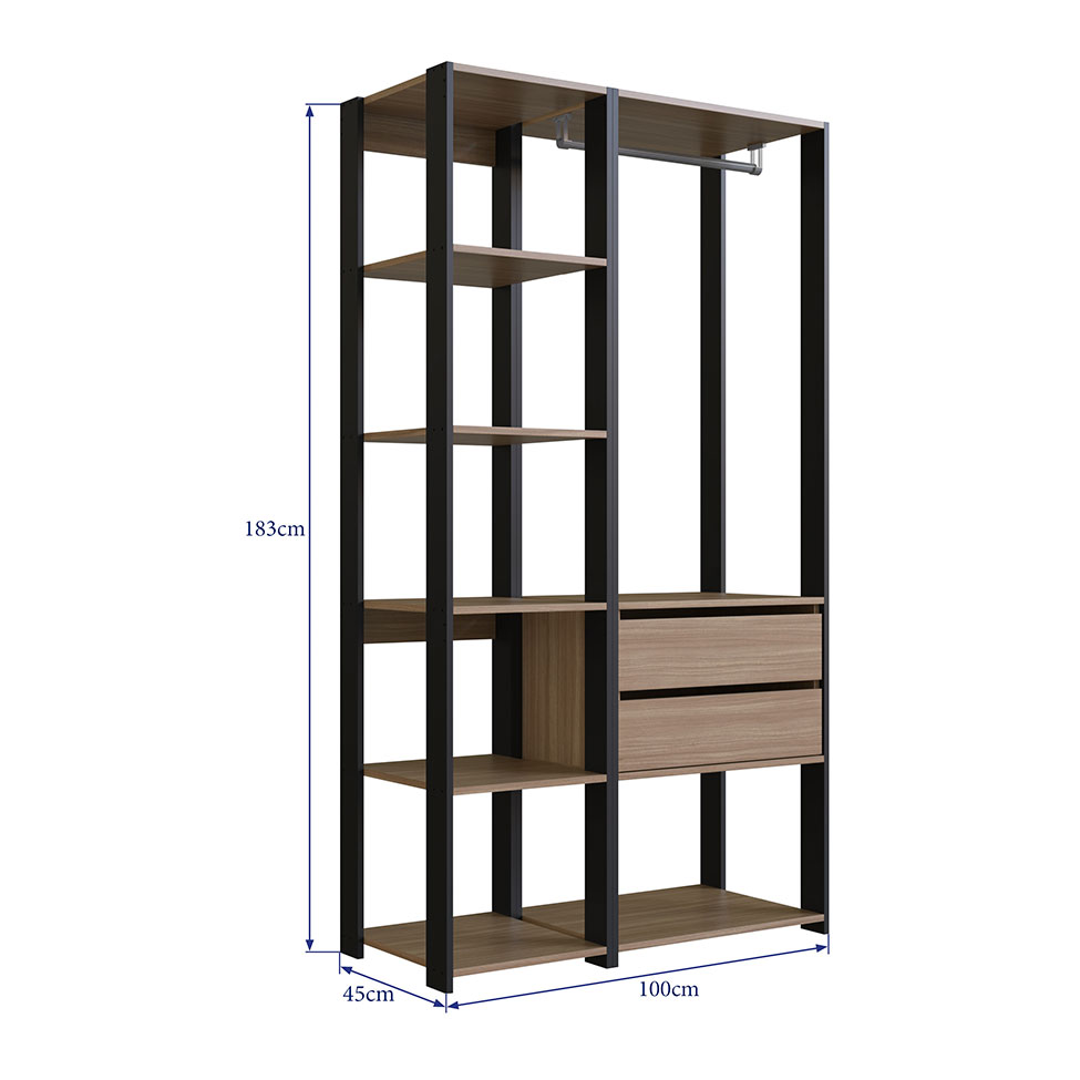 Guarda-Roupa Closet Belga 2 GV Montana e Preto