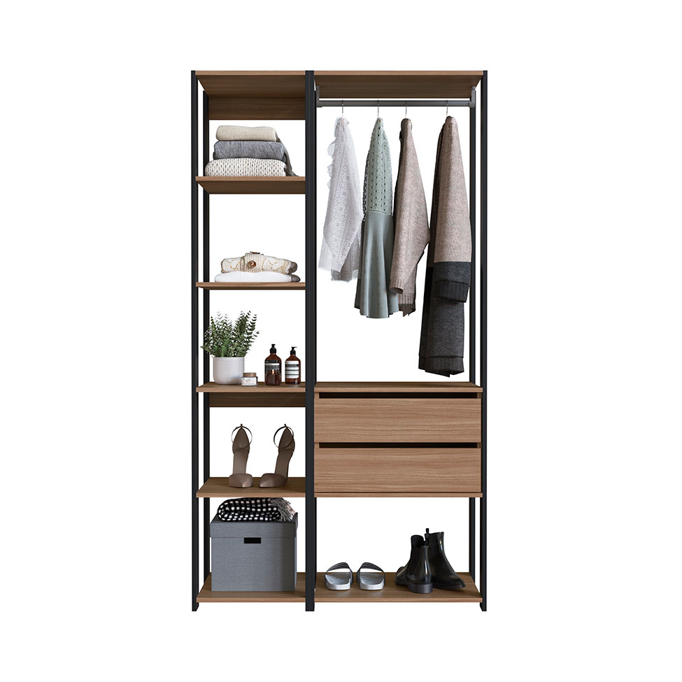 Guarda-Roupa Closet Belga 2 GV Montana e Preto