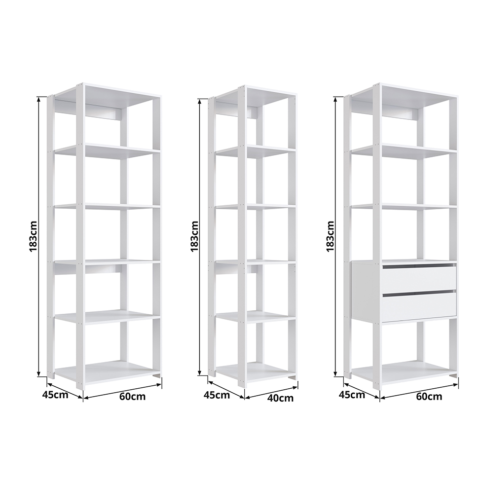 Guarda-Roupa Closet Belga 2 Gavetas Branco
