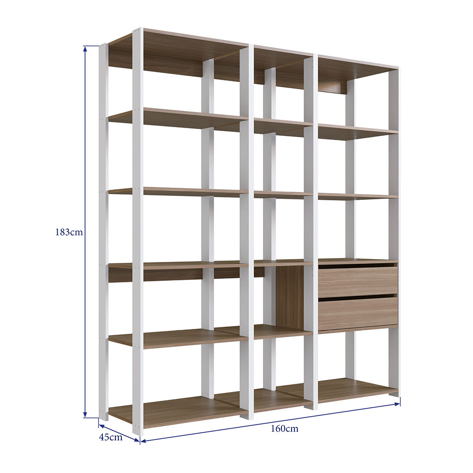 Guarda-Roupa Closet Belga 2 Gavetas Branco e Montana