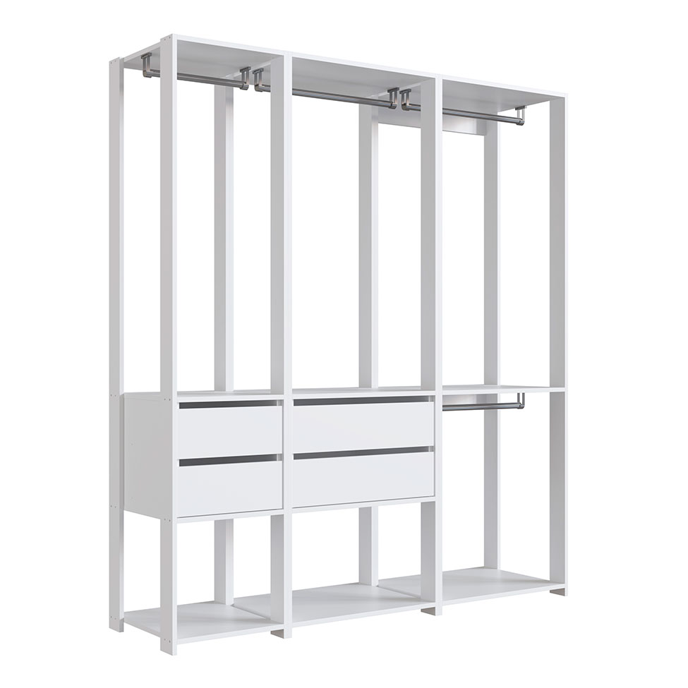 Guarda-Roupa Closet Belga 4 Gavetas Branco