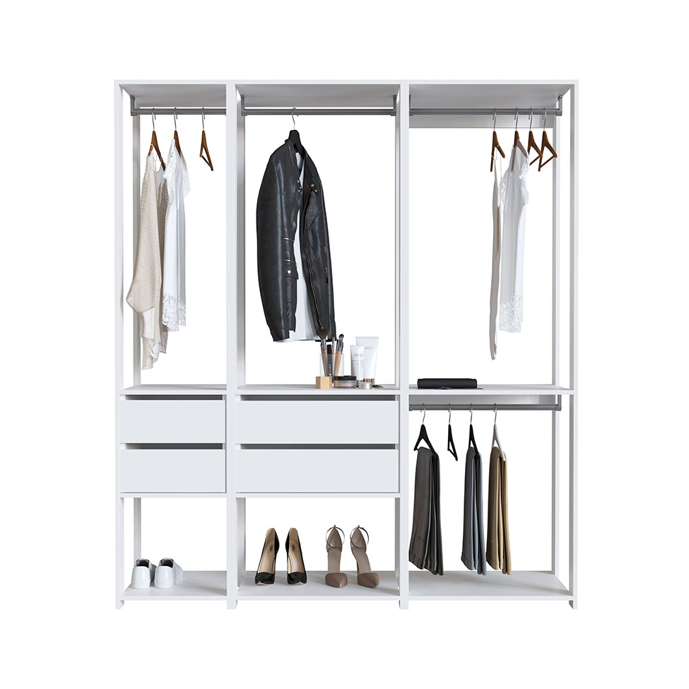 Guarda-Roupa Closet Belga 4 Gavetas Branco