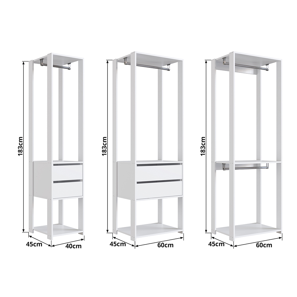 Guarda-Roupa Closet Belga 4 Gavetas Branco