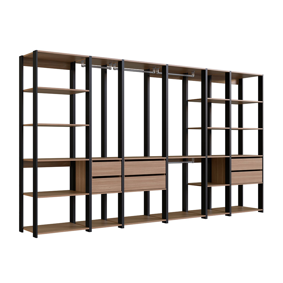 Guarda-Roupa Closet Belga 6 GV Preto e Montana
