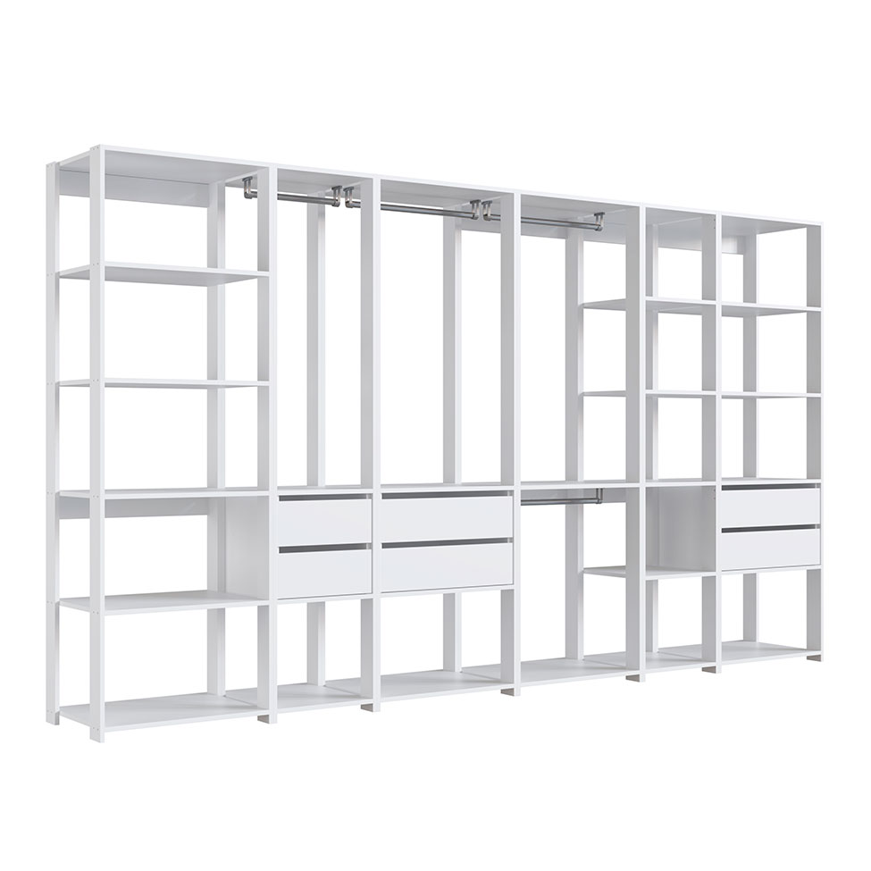 Guarda-Roupa Closet Belga 6 Gavetas Branco