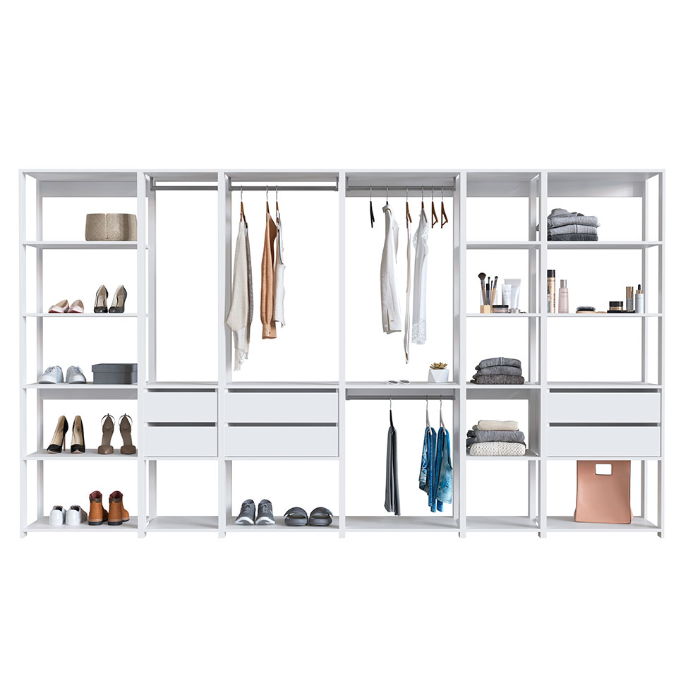 Guarda-Roupa Closet Belga 6 Gavetas Branco