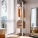 Guarda-Roupa Closet Merlin com Cabideiro 2 Gavetas Branco e Montana 183x40 cm