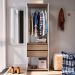 Guarda-Roupa Closet Merlin com Cabideiro 2 Gavetas Branco e Montana 183x60 cm