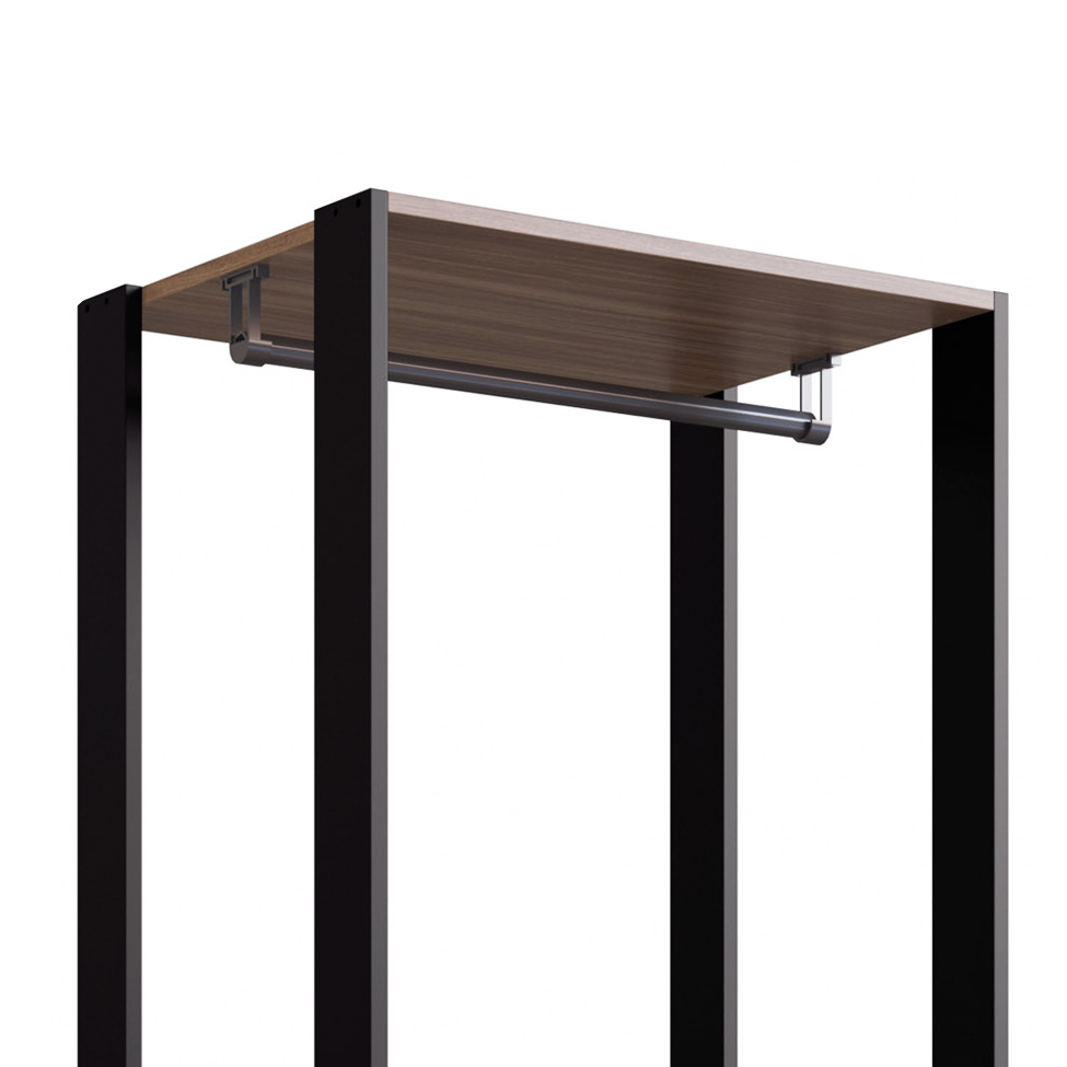 Guarda-Roupa Closet Merlin com Cabideiro 2 Gavetas Preto e Montana 183x60 cm