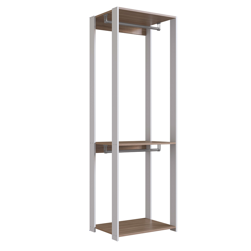 Guarda-Roupa Closet Merlin com Cabideiro Branco e Montana