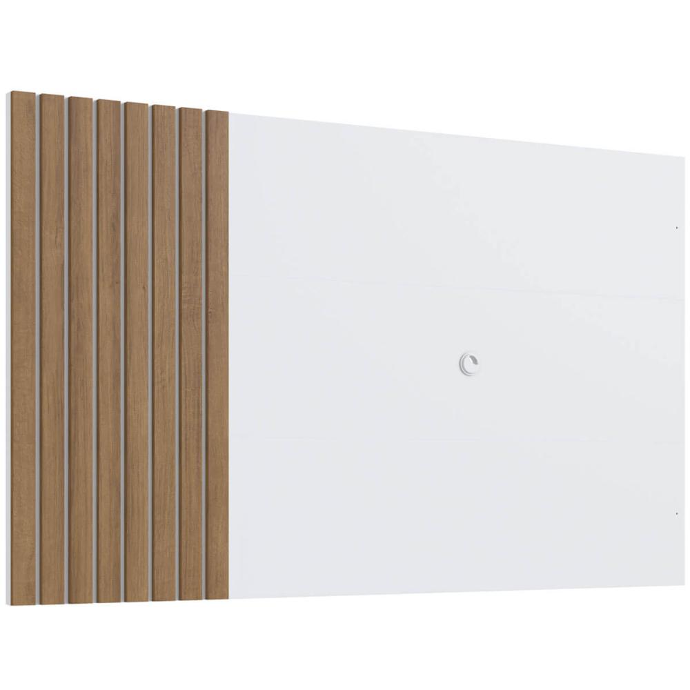 Painel Para Tv até 65 Polegadas Ripado em Branco e Mel 180cm Prodecor