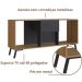 Rack Aparador Sala Tv Até 50' Preto e Mel 136x38x64cm com Gavetas Prodecor